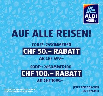 Unser aktueller Gutscheincode bei ALDI SUISSE TOURS