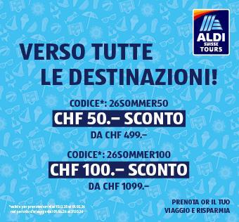 Il nostro attuale codice voucher su ALDI SUISSE TOURS