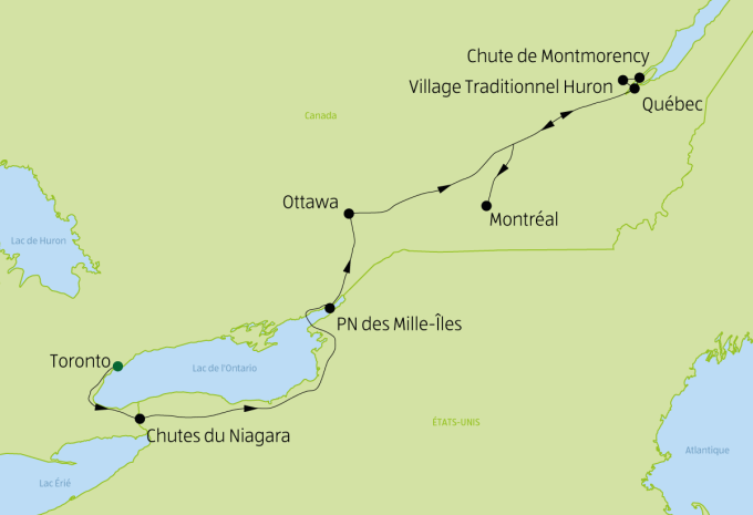 Points forts de l'Est canadien - Circuit