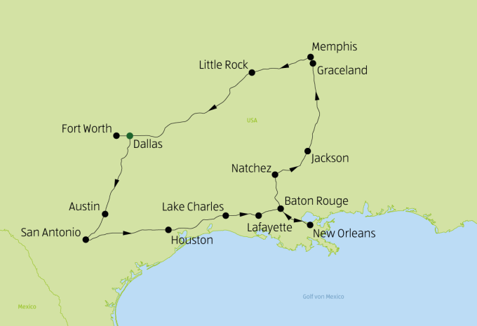 Texas & die Südstaaten - Rundreise