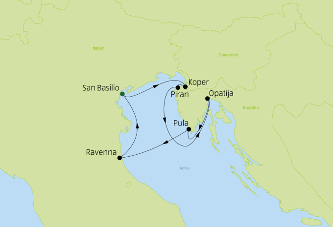 Italien, Slowenien & Kroatien - Motoryacht-Kreuzfahrt