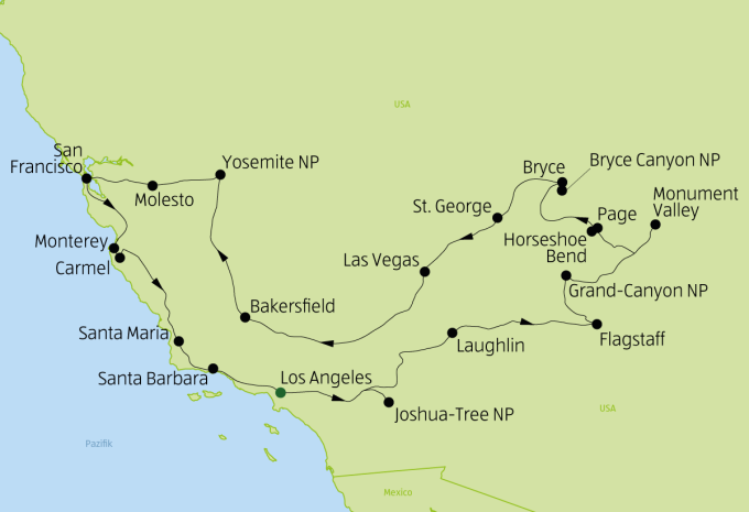 USA Westküste - Rundreise