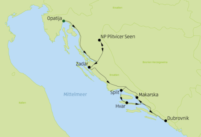 Côtes et mer de Croatie - Circuit individuel en voiture