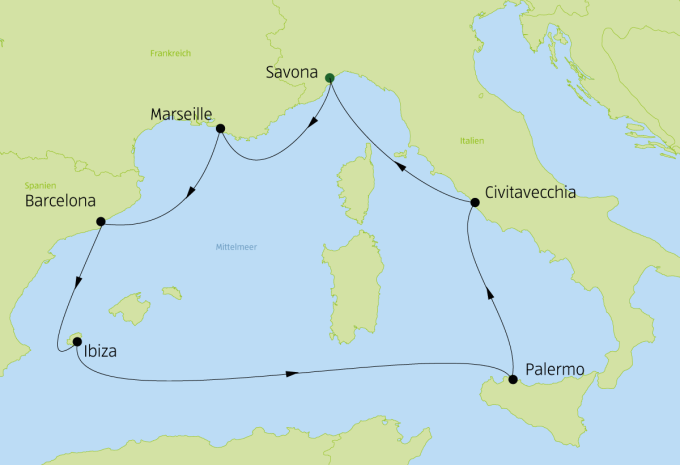 Westliches Mittelmeer -  Familienkreuzfahrt