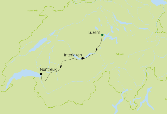 Luzern-Interlaken Express & Golden Pass Express - Zugrundreise