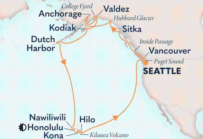 Gletscher & Vulkane: Alaska & Hawaii - Kreuzfahrt