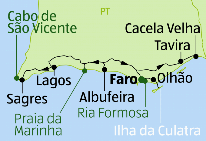 Algarve - Mietwagen-Rundreise