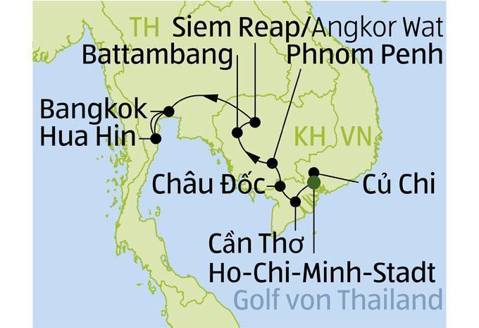 Vietnam, Kambodscha & Thailand - Rundreise & Baden