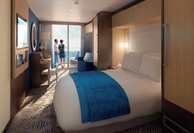 Exemple de cabine / cabine avec balcon / Odyssey of the Seas Exemple de cabine / cabine avec balcon / Odyssey of the Seas