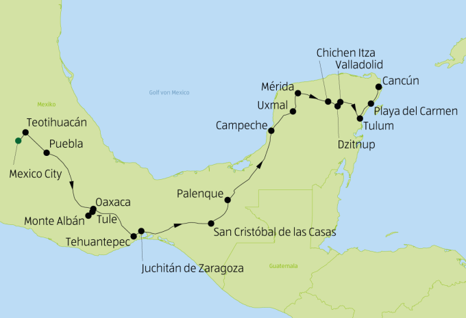 Da Città del Messico ai Caraibi - viaggio di andata e ritorno & nuoto