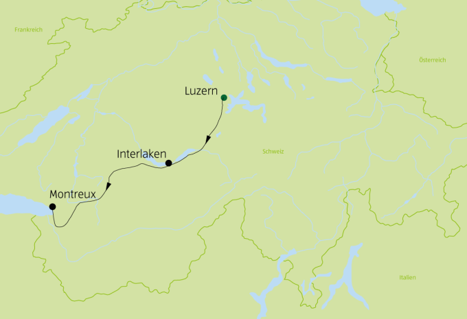 Luzern-Interlaken Express & Golden Pass Express - Zugrundreise