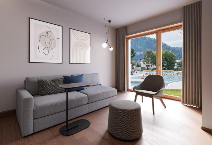 Zimmerbeispiel, Standard Studio "Terrasse Parkblick"