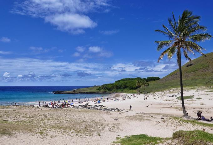 Plage d'Anakena, île de Pâques