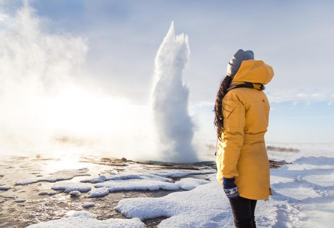 Geysir im Winter
