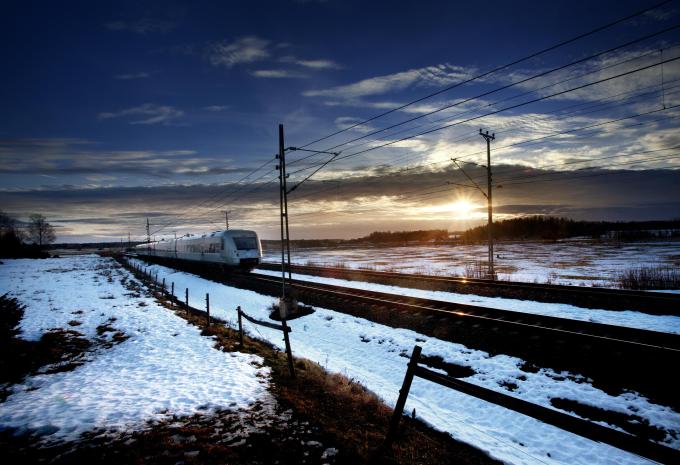 Train de Stockholm vers le nord de la Suède